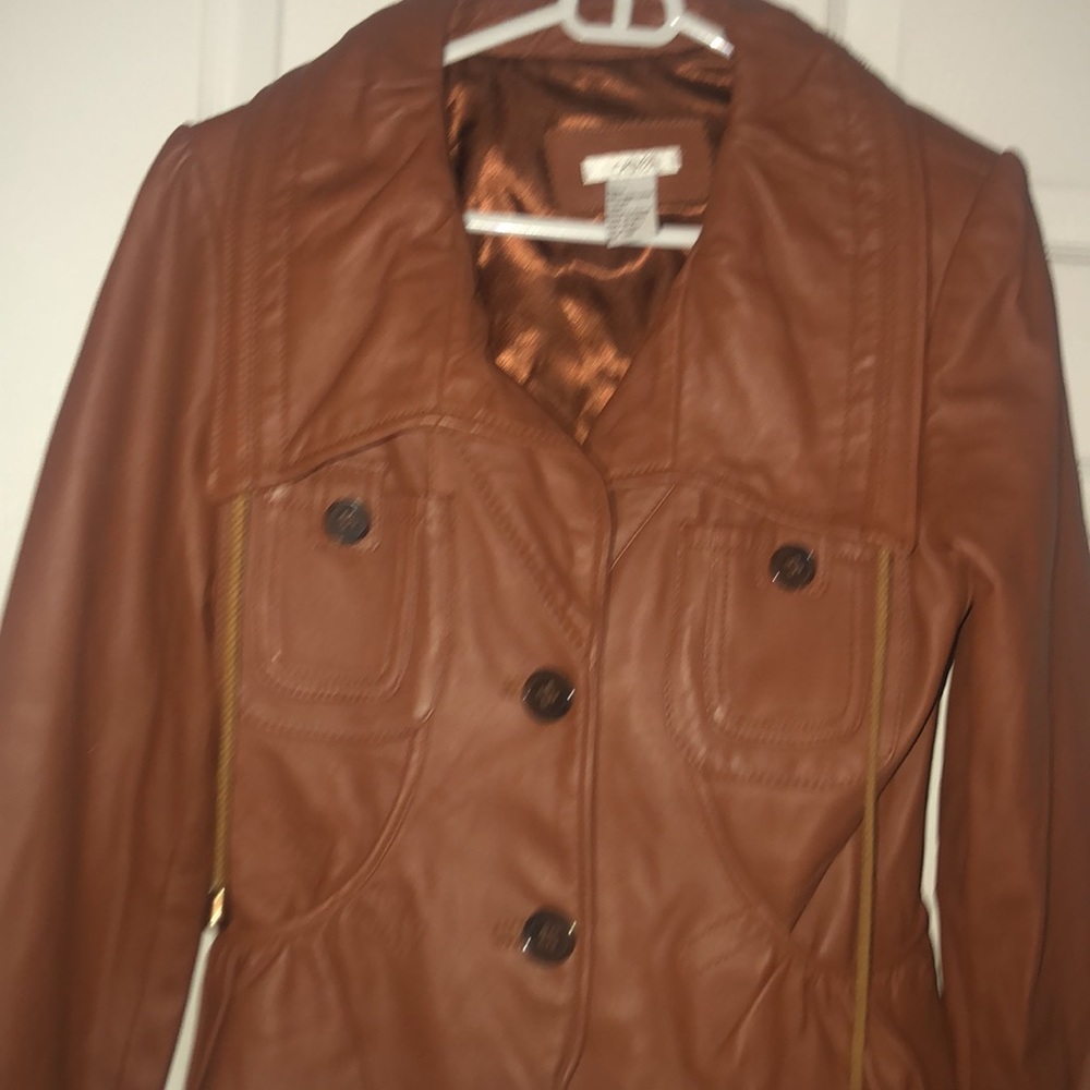 Cache Women's Tan Leather Jacket - Picture 5 of 12